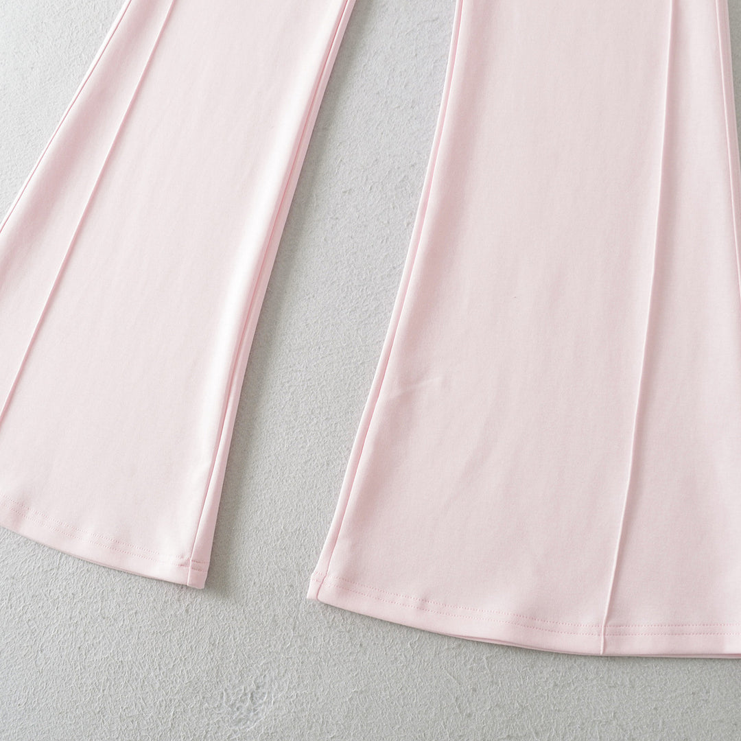 Damen flared Loungehose mit hohem Bund und praktischen Seitentaschen Drune