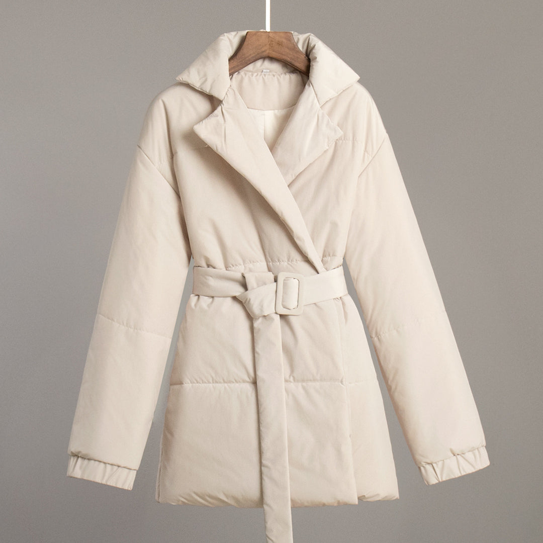 Damen Elegante und warme Wattierte Jacke mit Taillengürtel Drune