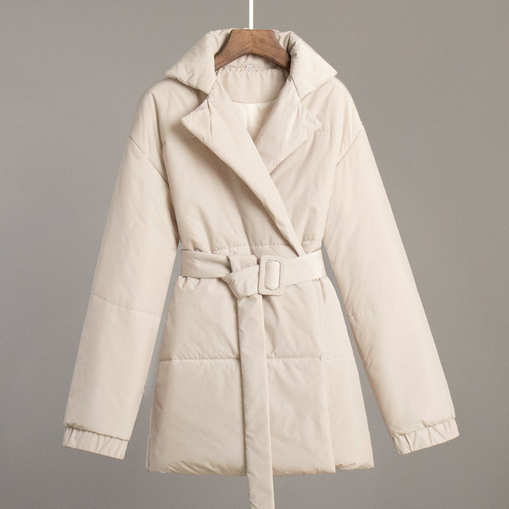 Damen Elegante und warme Wattierte Jacke mit Taillengürtel Drune