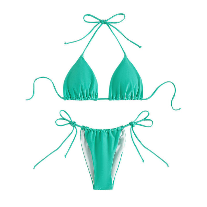 Damen Triangel-Bikini-Set mit verstellbaren Bändern und femininen Akzenten Drune