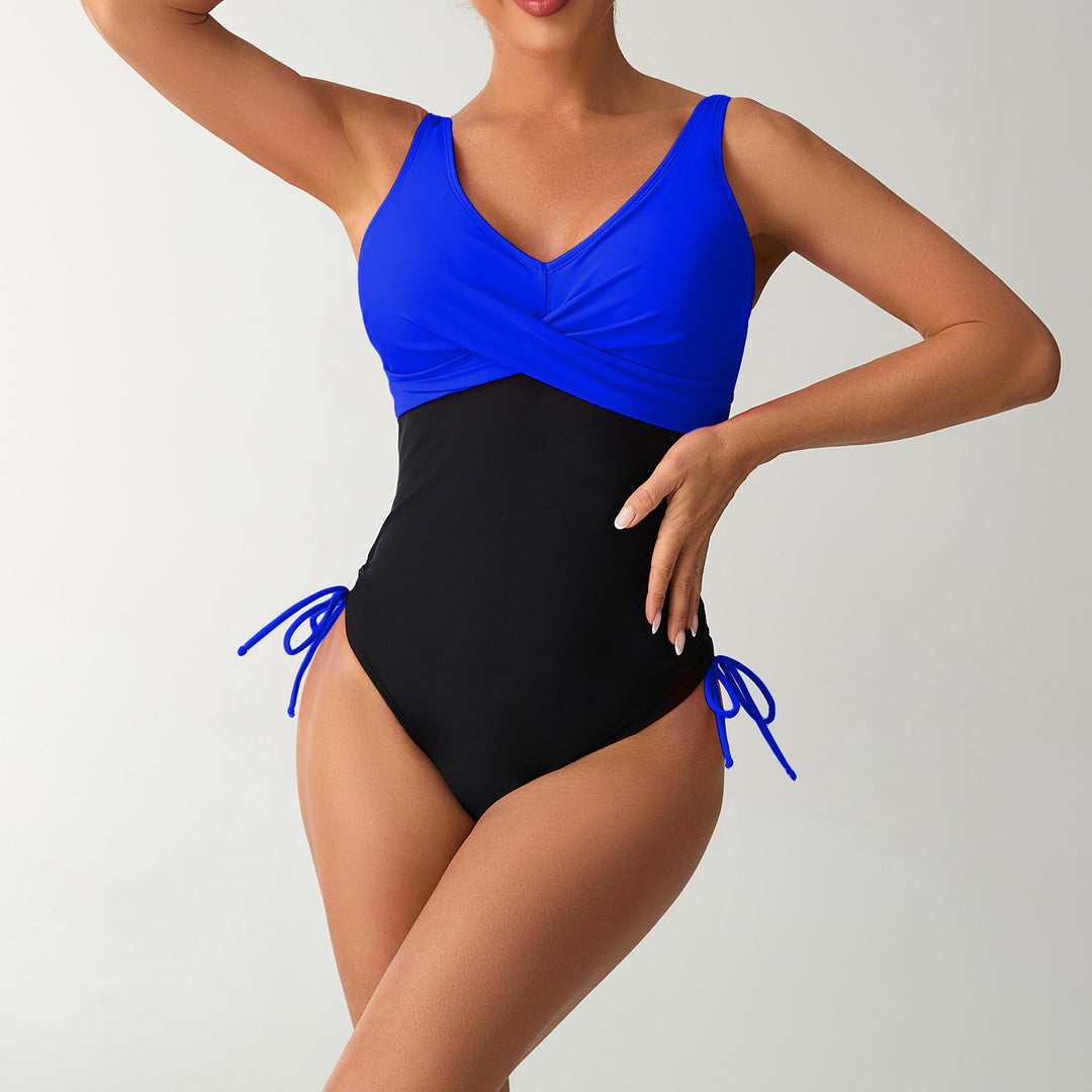 Damen Bequemer Schwimmanzug mit elegantem Wickeloberteil Drune
