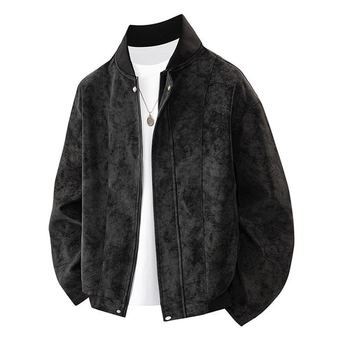 Herren Lässige Velourslederjacke Drune