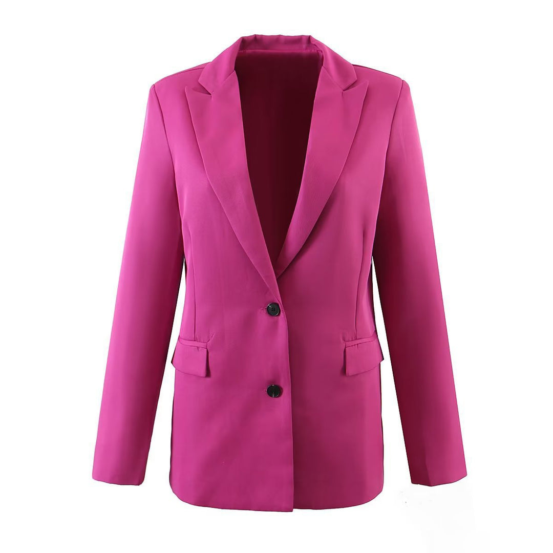 Damen Longline-Oversize-Blazer mit Schalkragen und Pattentaschen Drune