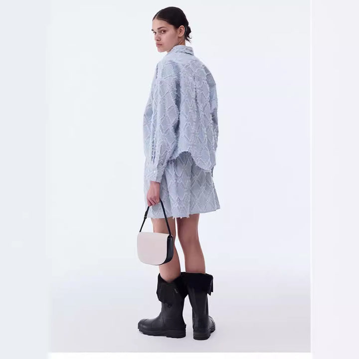 Damen lässige Shorts mit elastischem Bund und slidlichem Muster Drune