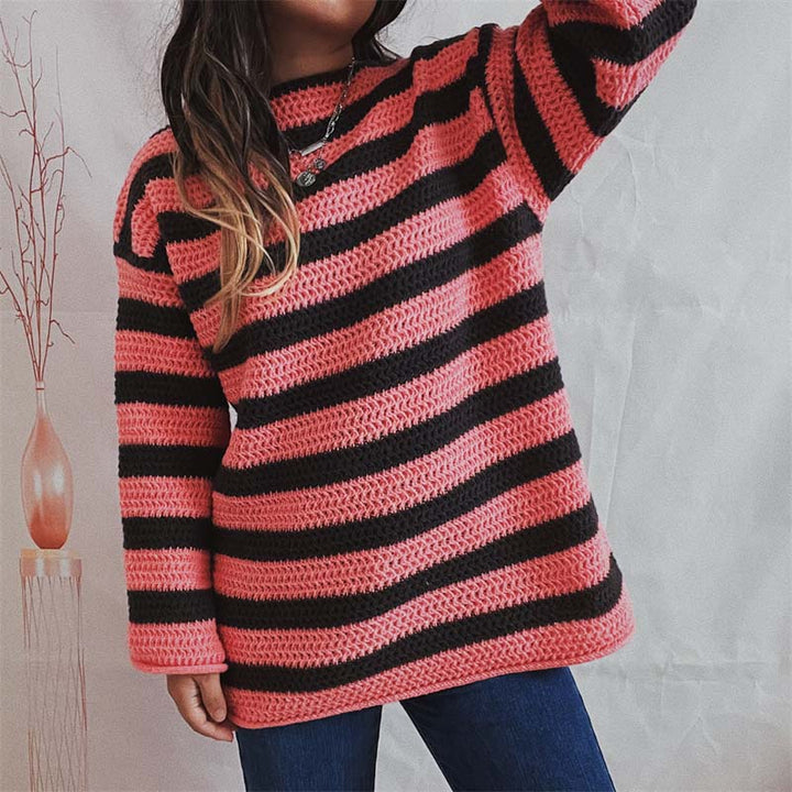 Drune | Gestreifter Strickpullover Mit Sanften Farben