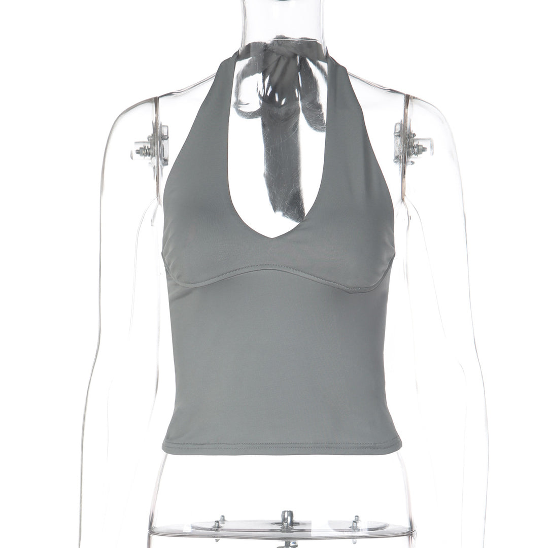 Damen Halterneck Crop-Top Drune