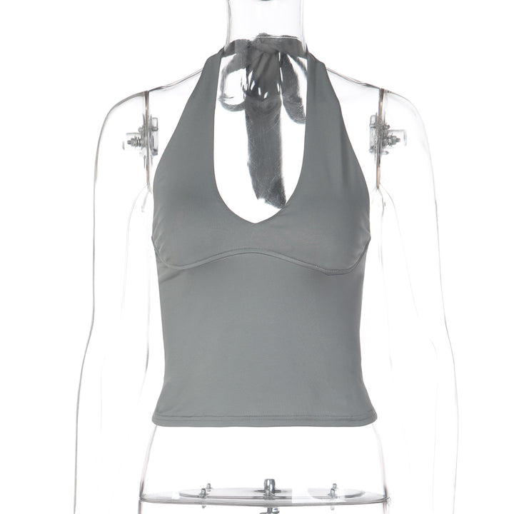Damen Halterneck Crop-Top Drune