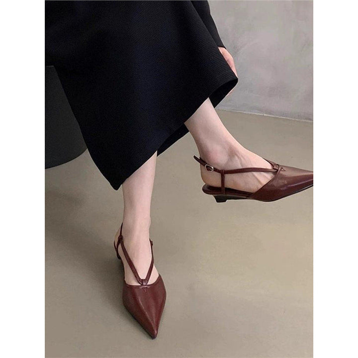 Damen spitze Slingback Pumps aus feinem Leder Drune