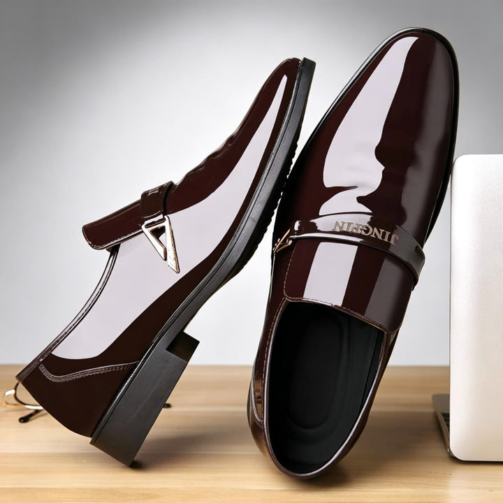 Herren Elegante Schnürschuhe mit Hochglanz Drune