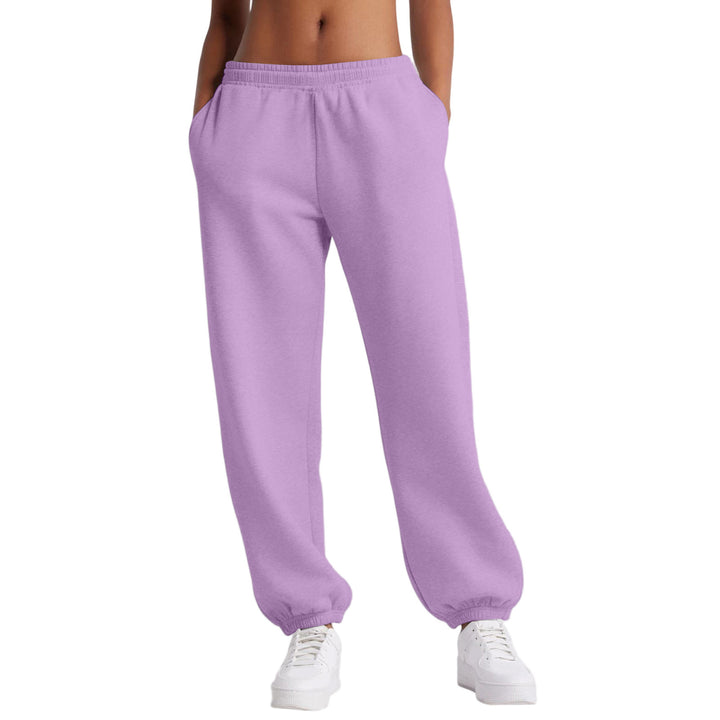 Damen nan schmale High‑Waist Sweat-Jogginghose mit hohem Komfortbund, verstellbarem Kordelzug und elastischen Knöchelbündchen Drune