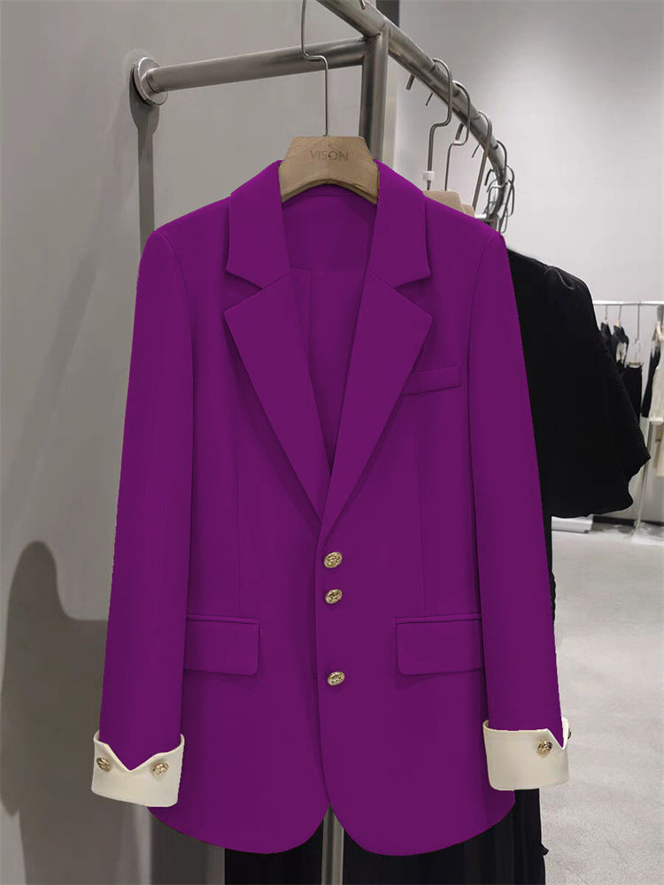 Damen Eleganter Blazer mit goldenen Knopfdetails Drune
