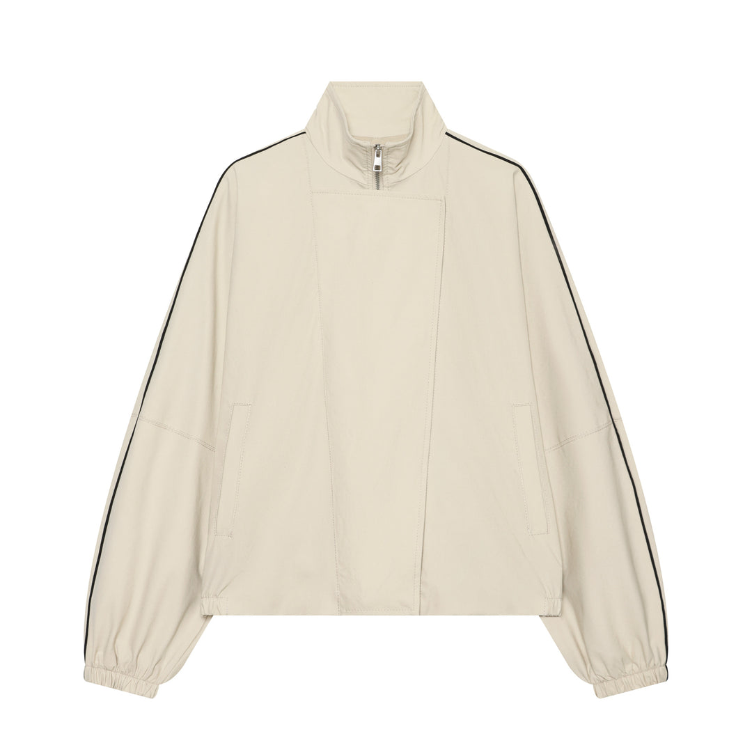 Damen Leichte wattierte Windjacke mit Stehkragen und Polka‑Dot‑Print Drune