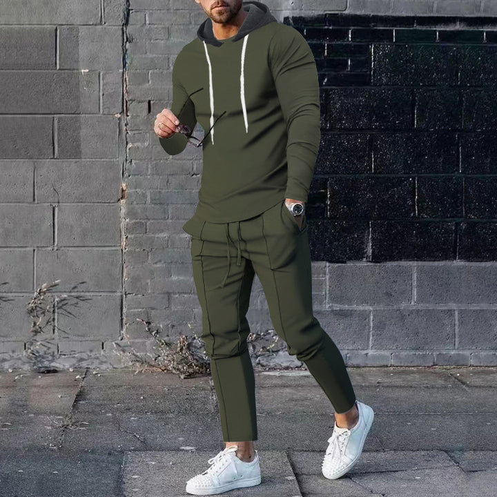 Herren nan zweiteiliges Kapuzen-Lounge-Set mit schmal geschnittenem Kapuzenpullover und tapered Jogginghose Drune