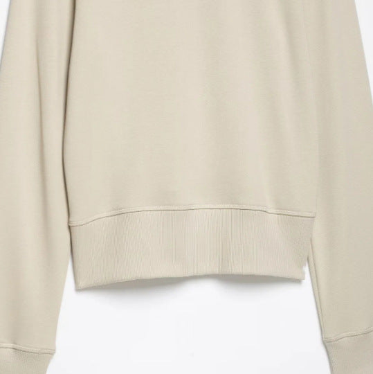 Damen Kurze Sweatjacke aus Feinsweat mit Stehkragen und dekorativer Kordelapplikation Drune