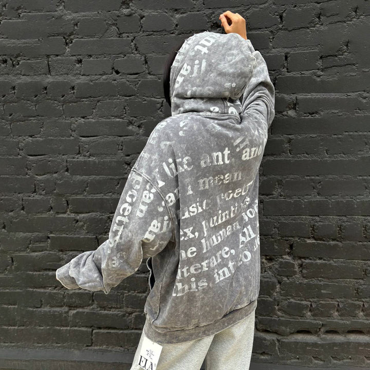 Damen Oversized Kapuzenjacke mit einzigartigem Print Drune
