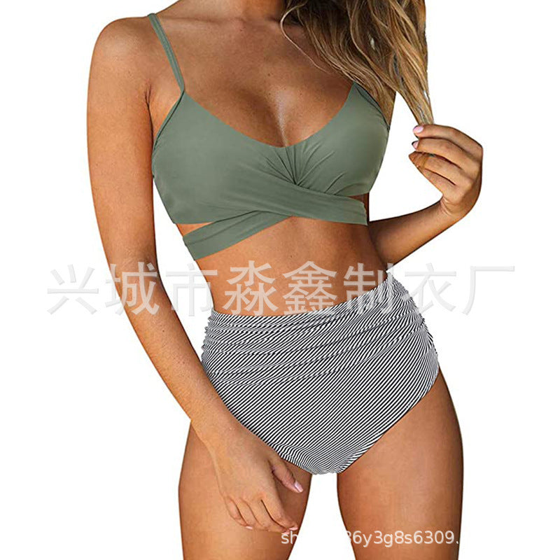 Damen Crop-Top Bikini-Set mit geflochtenem Design Drune