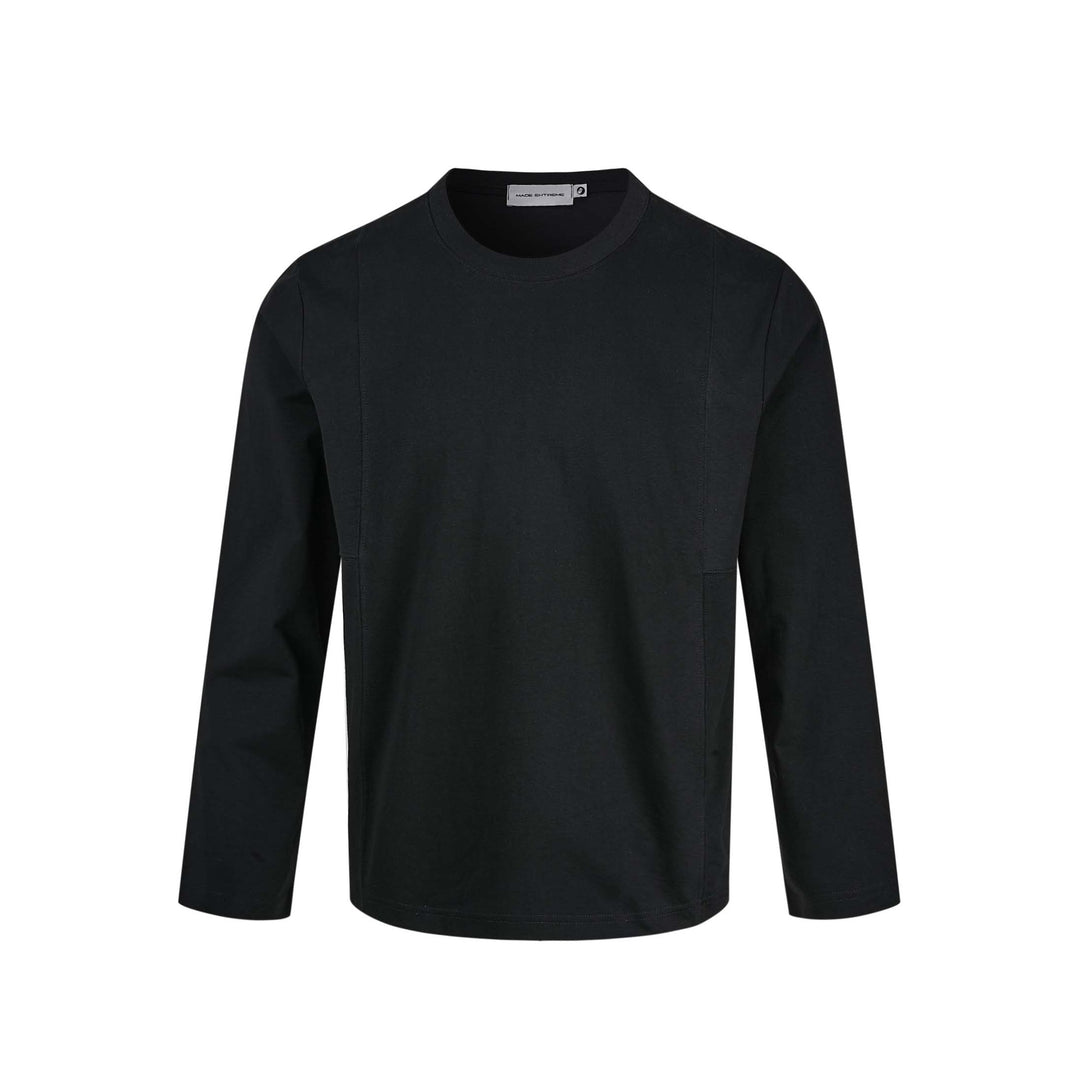 Unisex Technisches Langarmshirt mit Rundhalsausschnitt und nahtiertem Paneeldetail Drune