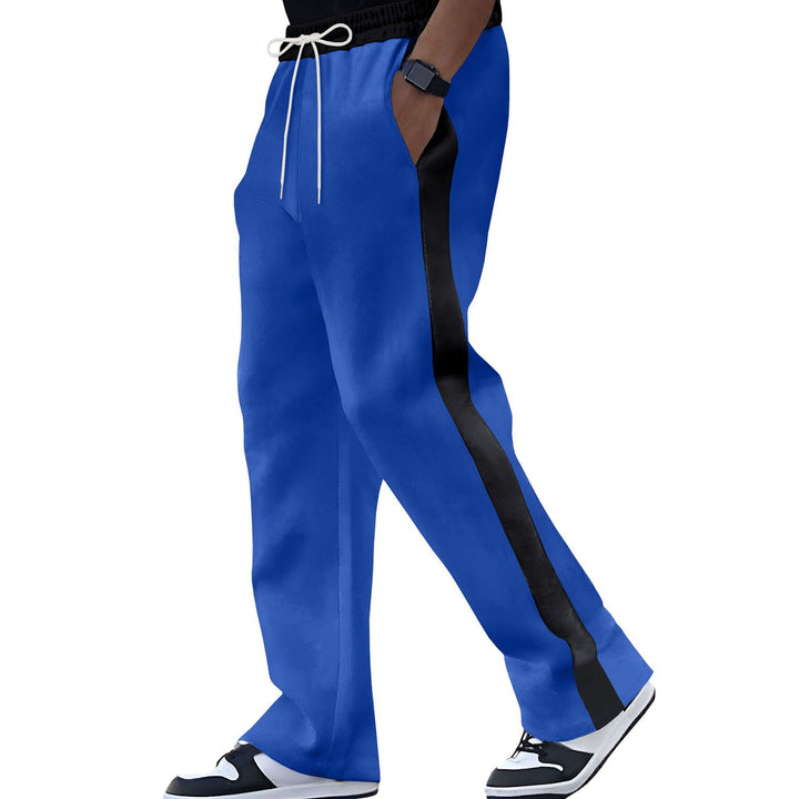 Herren nan Retro-Trackpants mit kontrastseitstreifen, geripptem Bund und ausgestelltem Bein Drune
