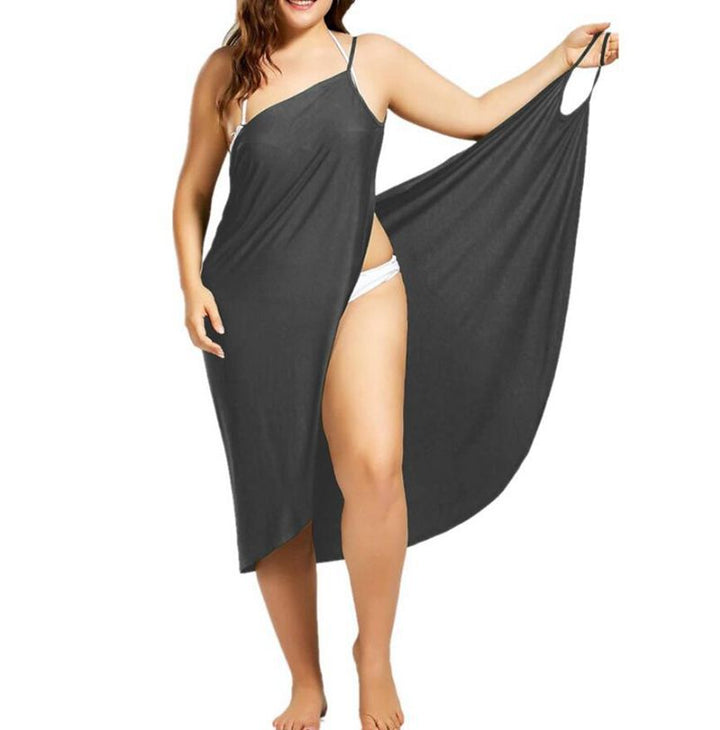 Damen nan vielseitiges Strand-Pareo-Wickelkleid mit Spaghettiträgern und asymmetrischem Saum Drune