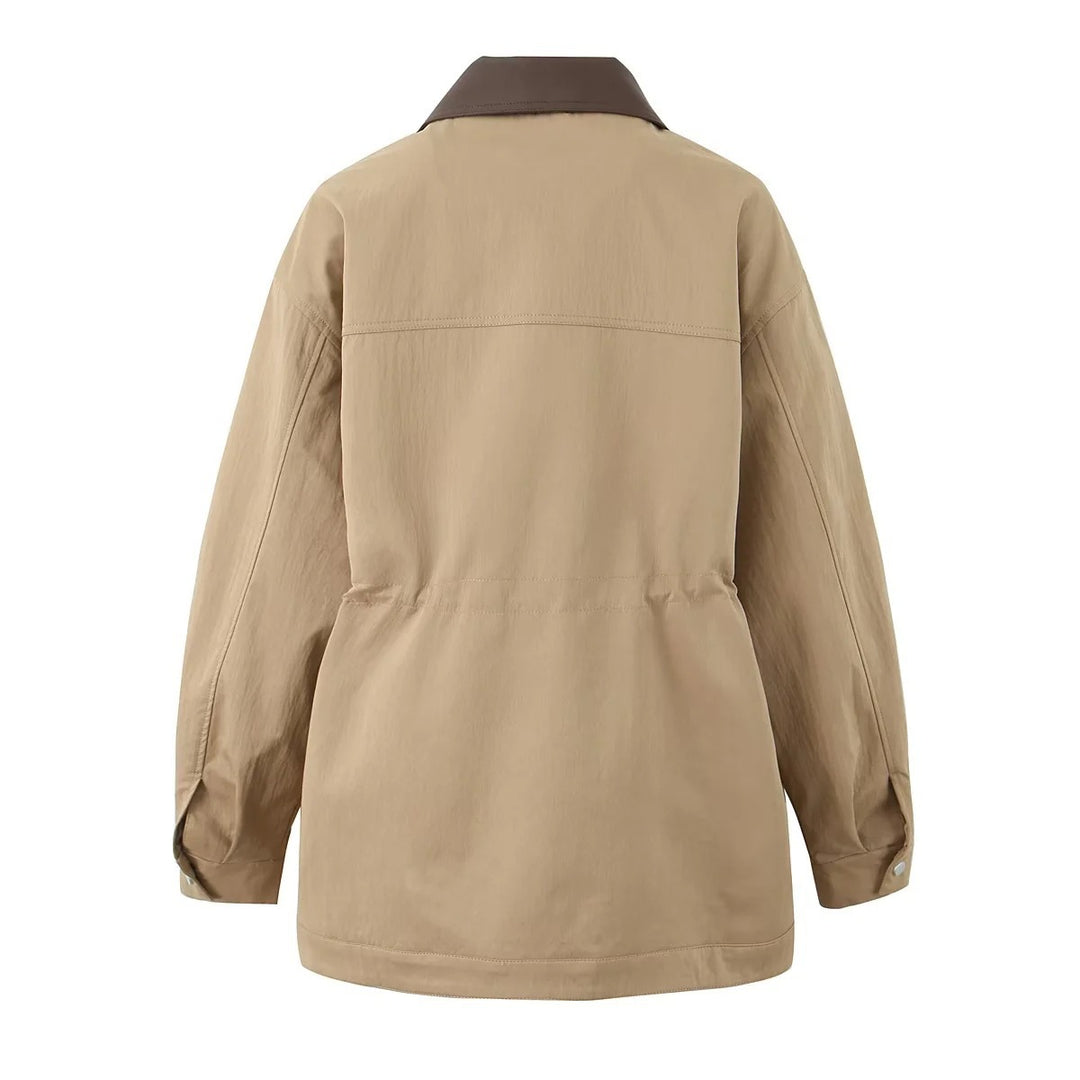 Damen Windbreaker Jacke mit bequemer Tailleinstellung und extra großen Taschen Drune