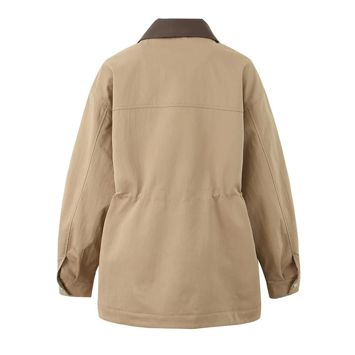 Damen Windbreaker Jacke mit bequemer Tailleinstellung und extra großen Taschen Drune