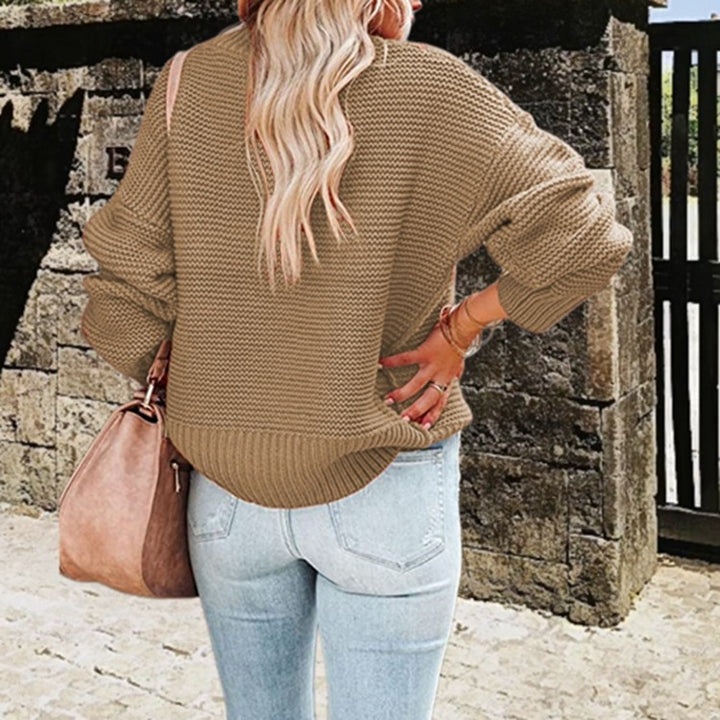 Damen Grobstrickpullover mit hohem Kragen und lässigem Oversized-Schnitt Drune