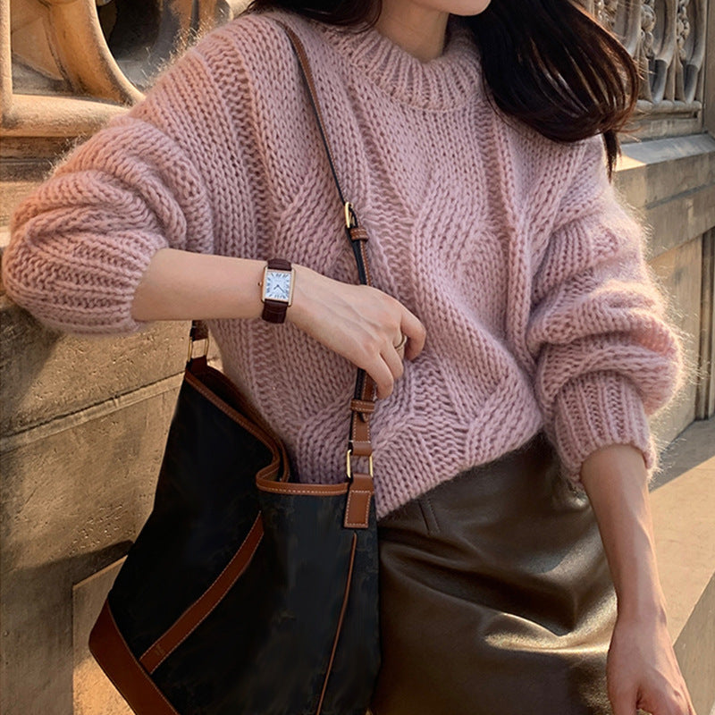 Damen Grobstrickpullover mit elegantem Design und lässigem Schnitt Drune