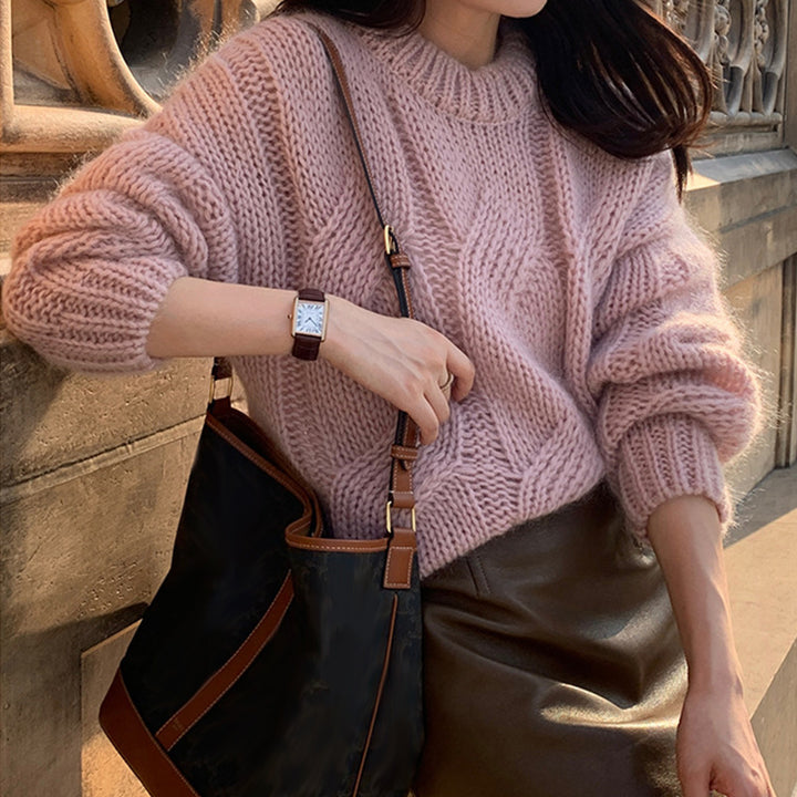 Damen Grobstrickpullover mit elegantem Design und lässigem Schnitt Drune