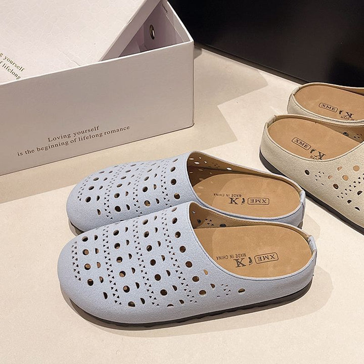 Damen Bequeme Clogs mit luftigen Aussparungen und rutschfester Sohle Drune