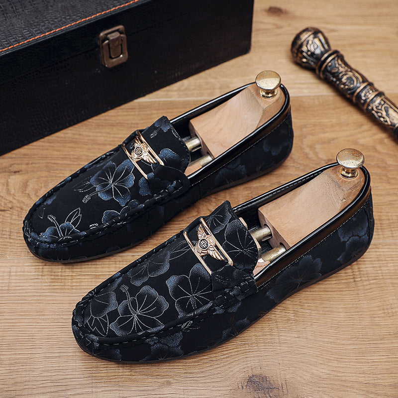 Herren Elegante Mokassins mit floralen Akzenten