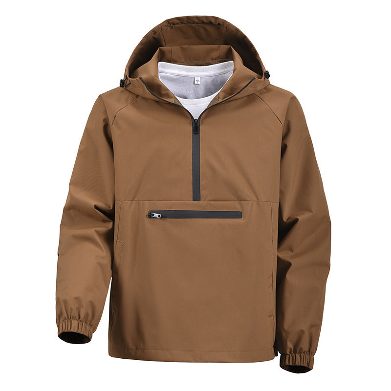 Herren Praktische Windjacke mit Kapuze und Reißverschlusstaschen Drune