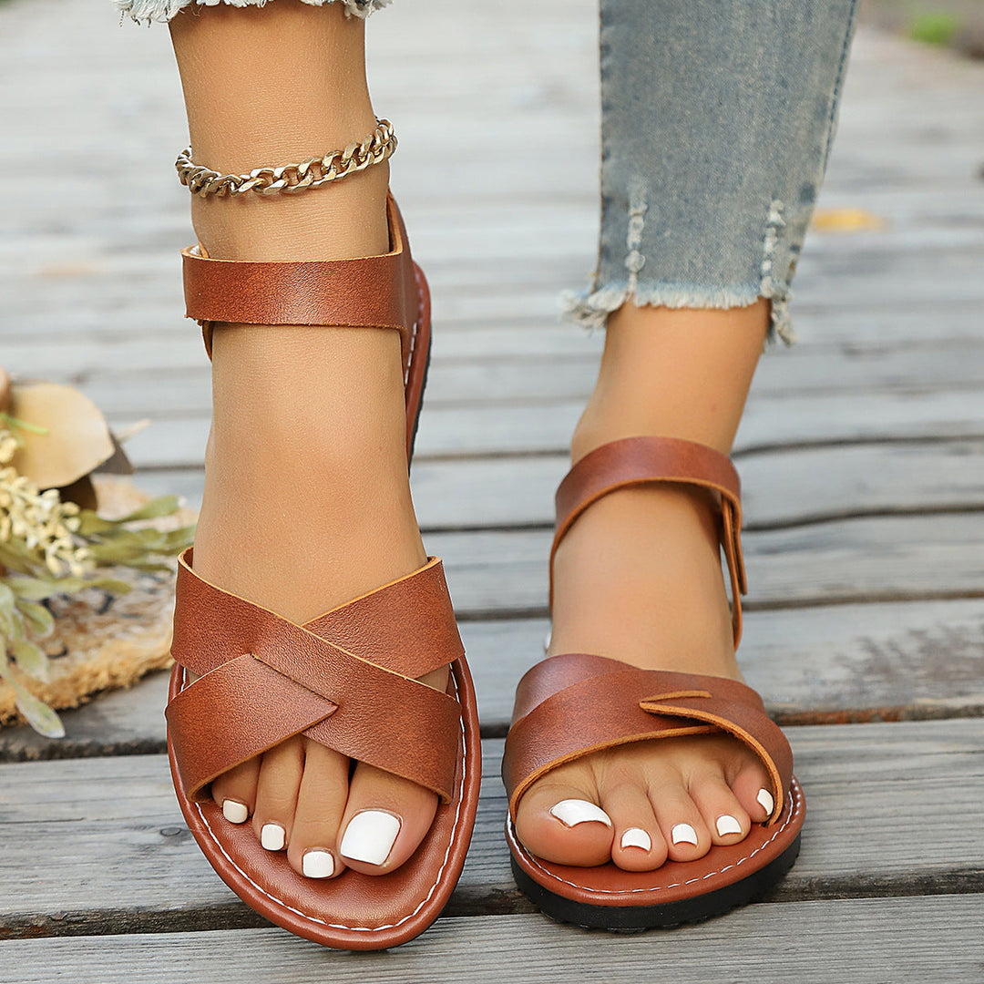 Damen Trendige Sandalen mit geflochtenem Riemen-Design und komfortabler Sohle Drune