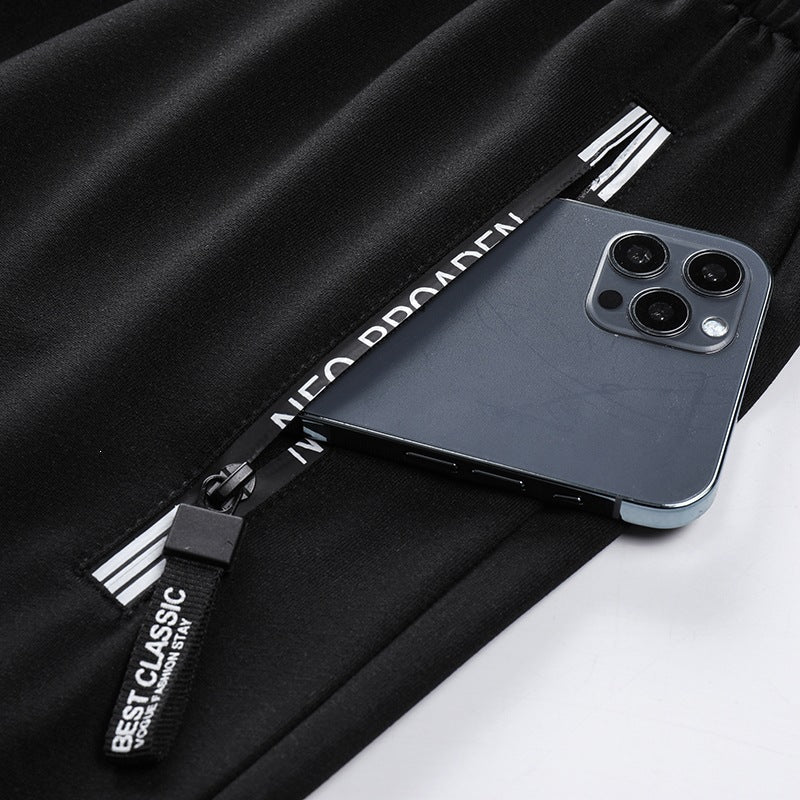 Herren Sportliche Jogginghose mit Reißverschluss-Taschen Drune