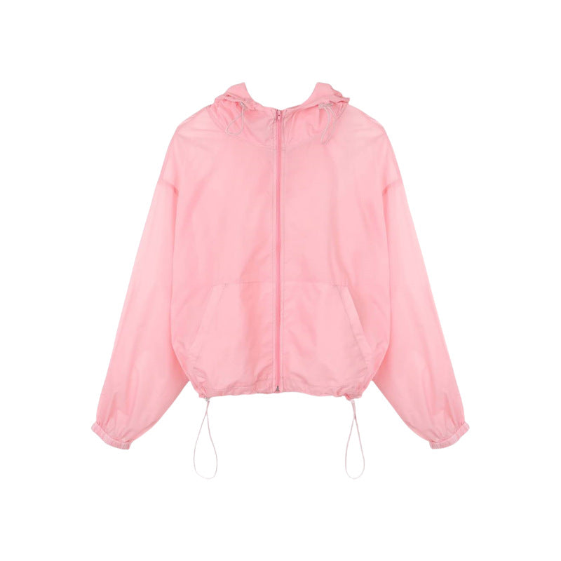 Damen leichte transparente Windjacke Drune