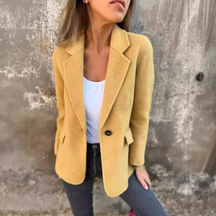 Damen elegante Blazerjacke aus weichem Fleece Drune