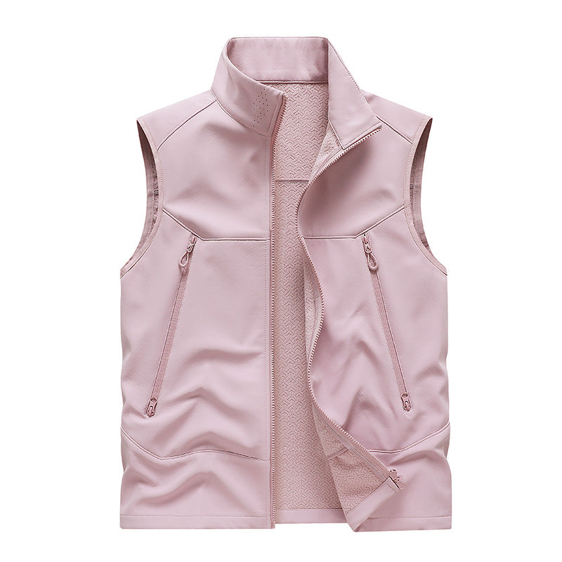 Herren Wasserabweisende Softshell-Weste mit Stehkragen, Reißverschlusstaschen & Atmungsaktivem Futter Drune