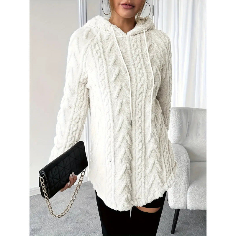 Damen bequemer Kapuzenpullover mit strukturiertem Design Drune