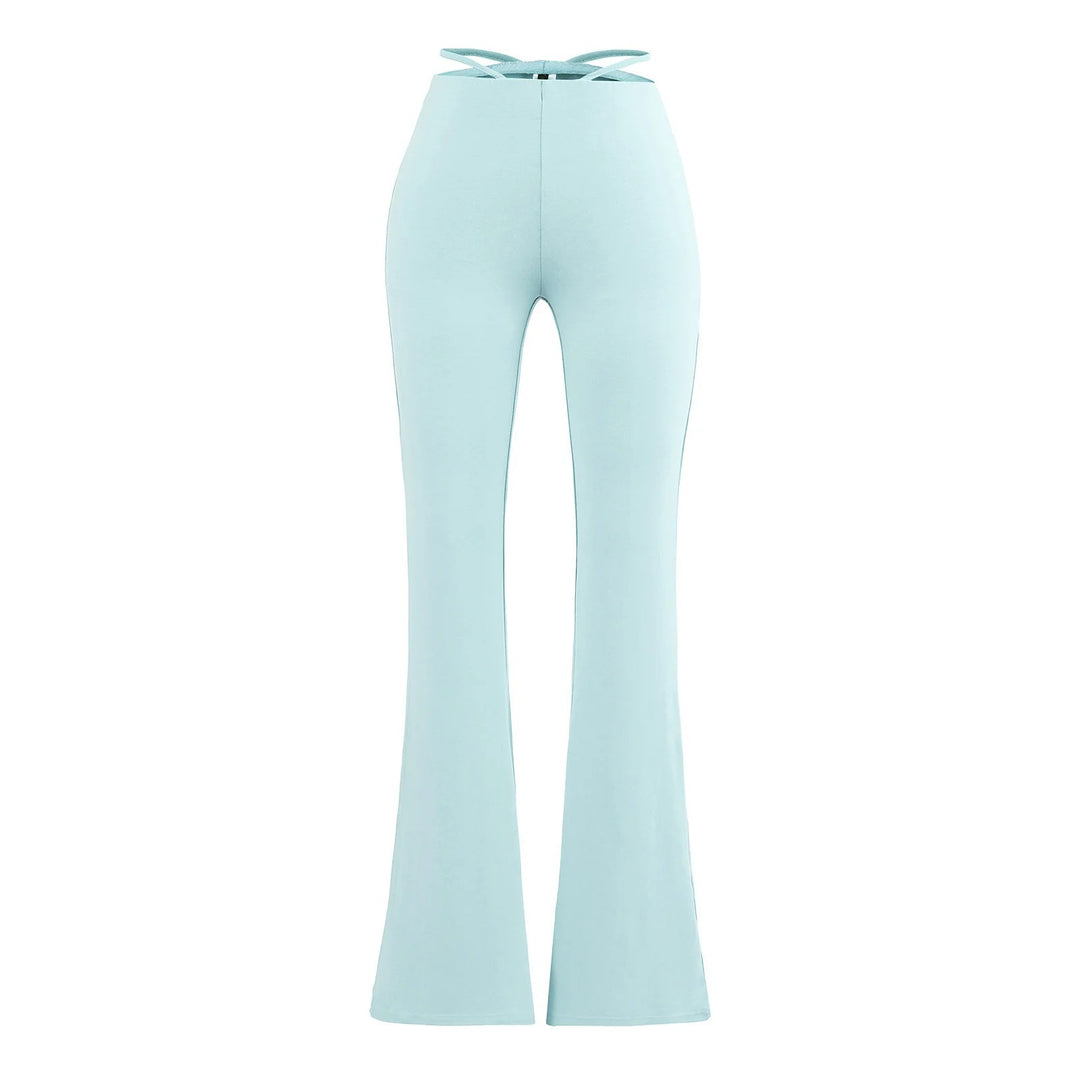 Damen elegante Flared-Hose mit hohem Bund und praktischen Seitentaschen Drune