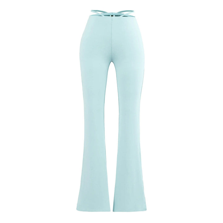 Damen elegante Flared-Hose mit hohem Bund und praktischen Seitentaschen Drune