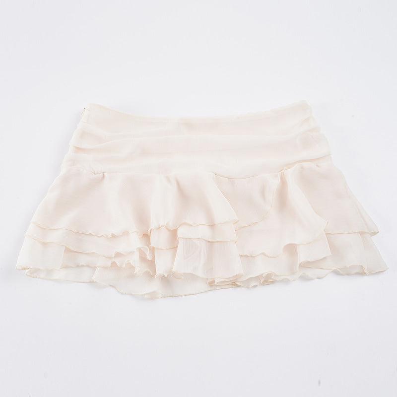 Damen leichtes und fließendes Rüschenrock Drune