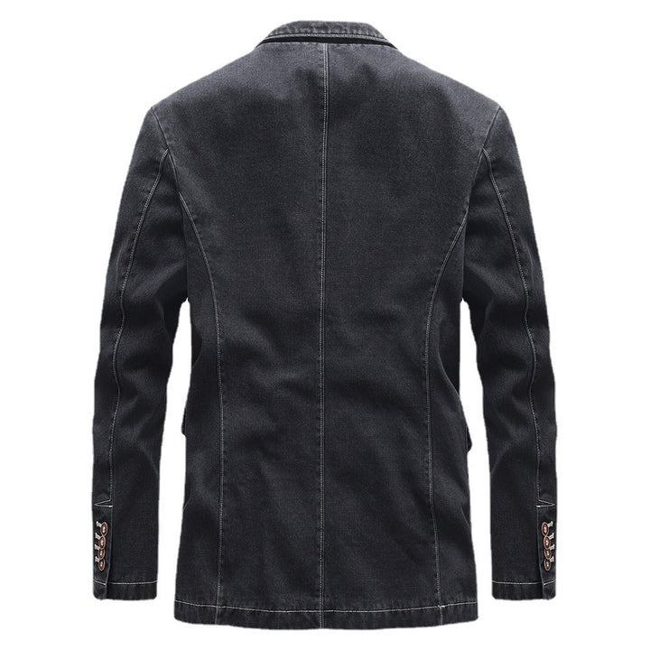 Herren Jeans‑Sakko mit kontrastnähten und aufgesetzten Pattentaschen Drune