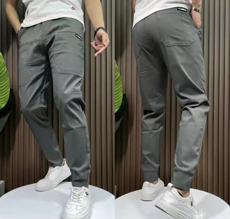 Herren nan sportive Cargojoggerhose mit elastischem Bund, Kordelzug und konischem Beinabschluss Drune