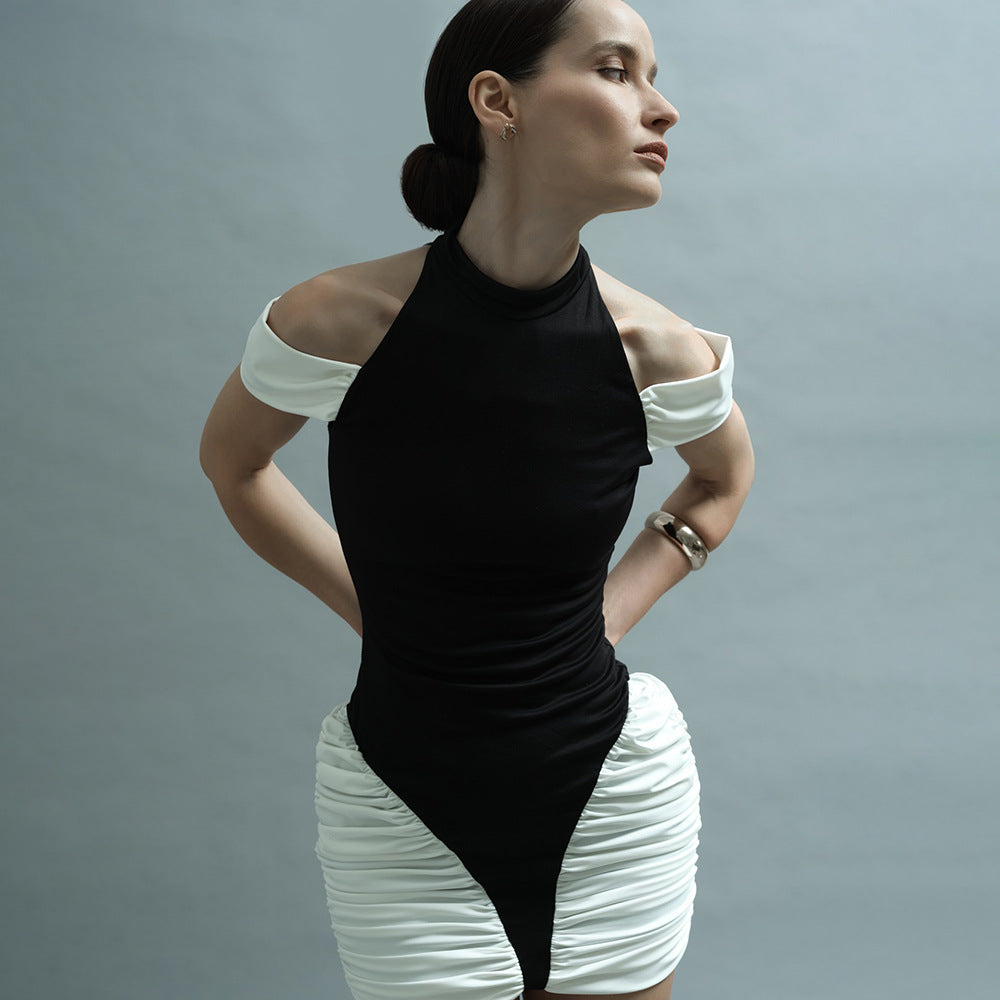 Damen Stilvolles Bodycon-Kleid mit innovativen Rüschendetails Drune