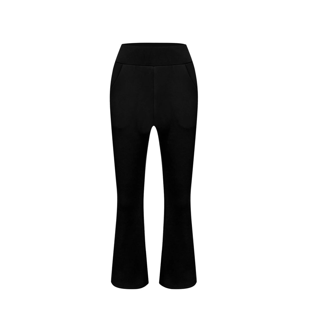 Damen Schlaghose aus Stretch‑Strick mit hohem Bund und Eingrifftaschen Drune