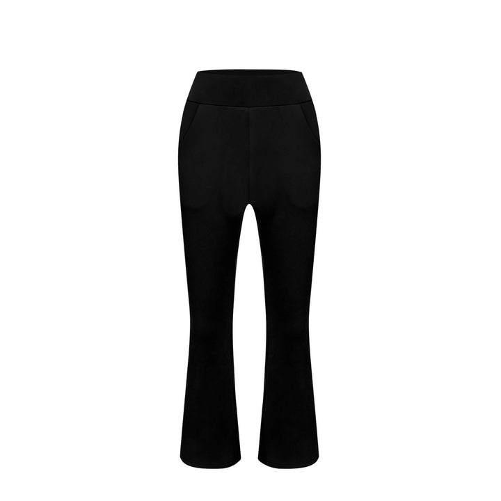 Damen Schlaghose aus Stretch‑Strick mit hohem Bund und Eingrifftaschen Drune