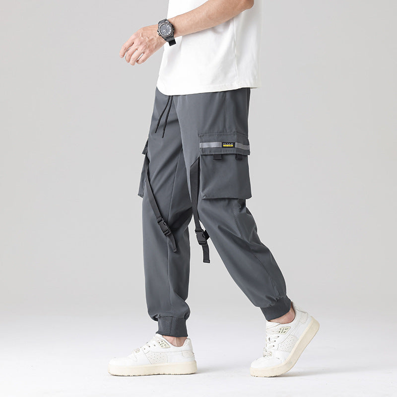 Herren Tech‑Utility Cargohose mit multifunktionalen Beintaschen, verstellbaren Gurtbändern & elastischen Bündchen Drune