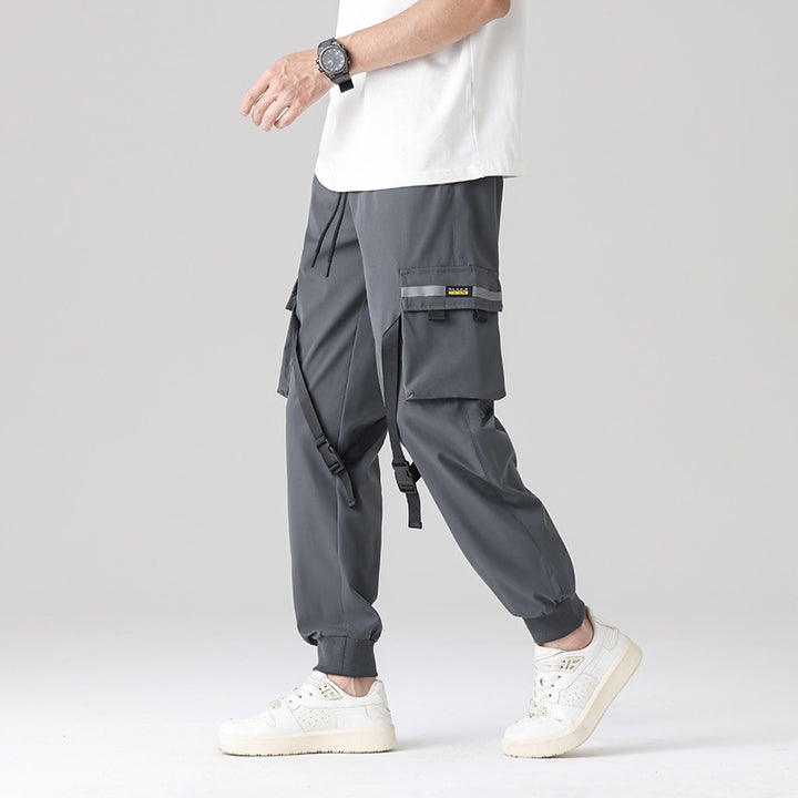 Herren Tech‑Utility Cargohose mit multifunktionalen Beintaschen, verstellbaren Gurtbändern & elastischen Bündchen Drune