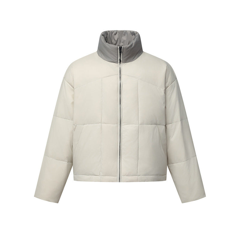 Unisex Boxy-Pufferjacke mit Stehkragen in Kontrastoptik und quadratischer Steppung Drune