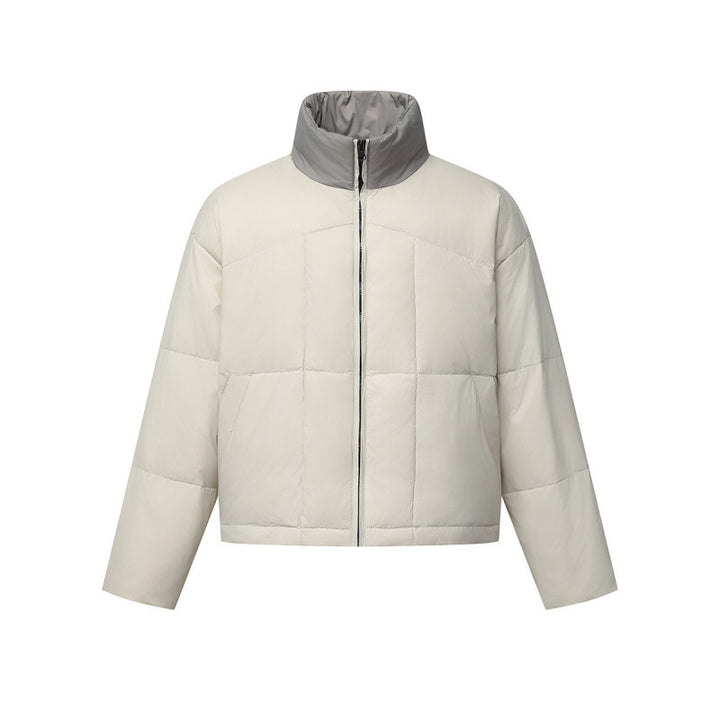 Unisex Boxy-Pufferjacke mit Stehkragen in Kontrastoptik und quadratischer Steppung Drune