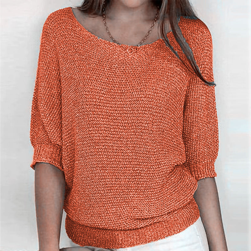 Drune | Lässiger Strickpullover mit Weitem Ausschnitt Weich und Bequem Perfekt Für Den Alltag